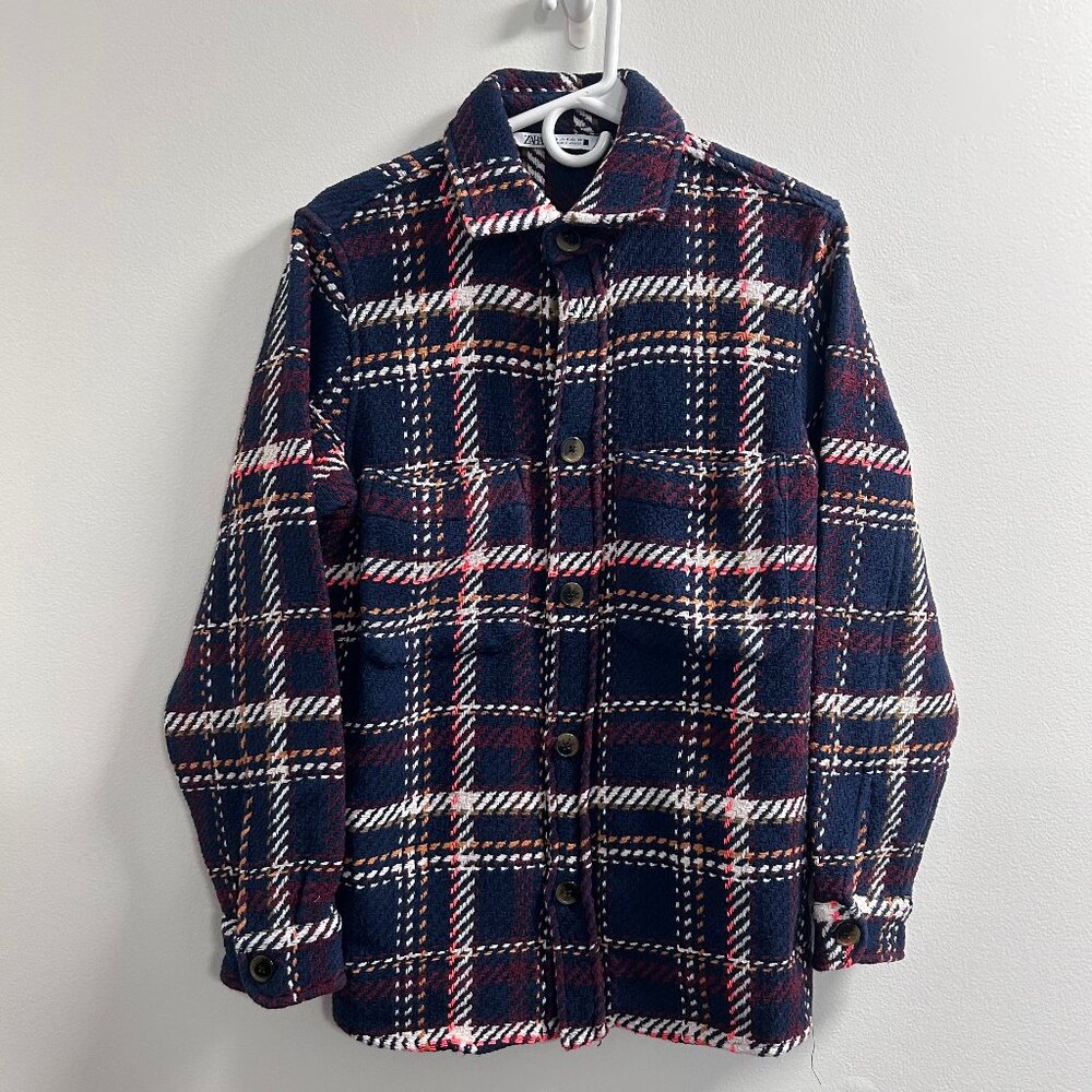 🔥: ZARA • Navy • Textured • Knit • Overshirt/Shacket • M